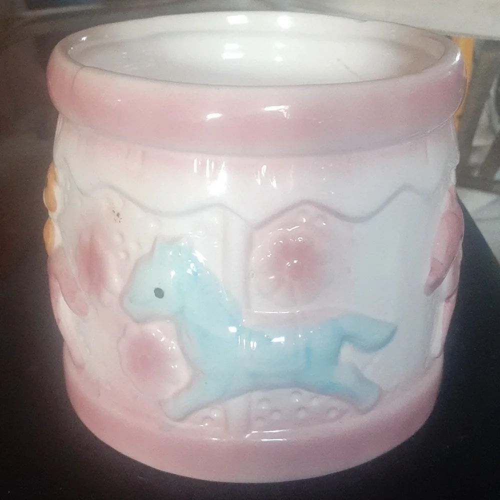 Ceramic Pink and White Animal Planter